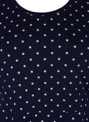 Enfärgad klänning i bomull med korta ärmar, Night Sky Dot, Packshot image number 2