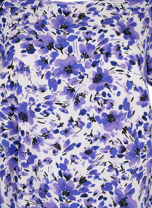 Klänning med mönster och korta ärmar, Purple Small Flower, Packshot image number 2