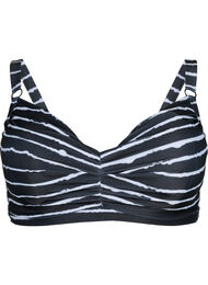 Bikinibehå med tryck och bygel, Black White Stripe, Packshot