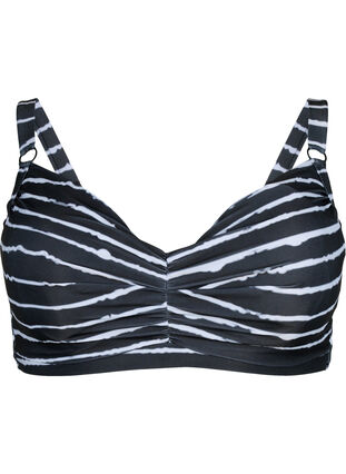 Bikinibehå med tryck och bygel, Black White Stripe, Packshot image number 0