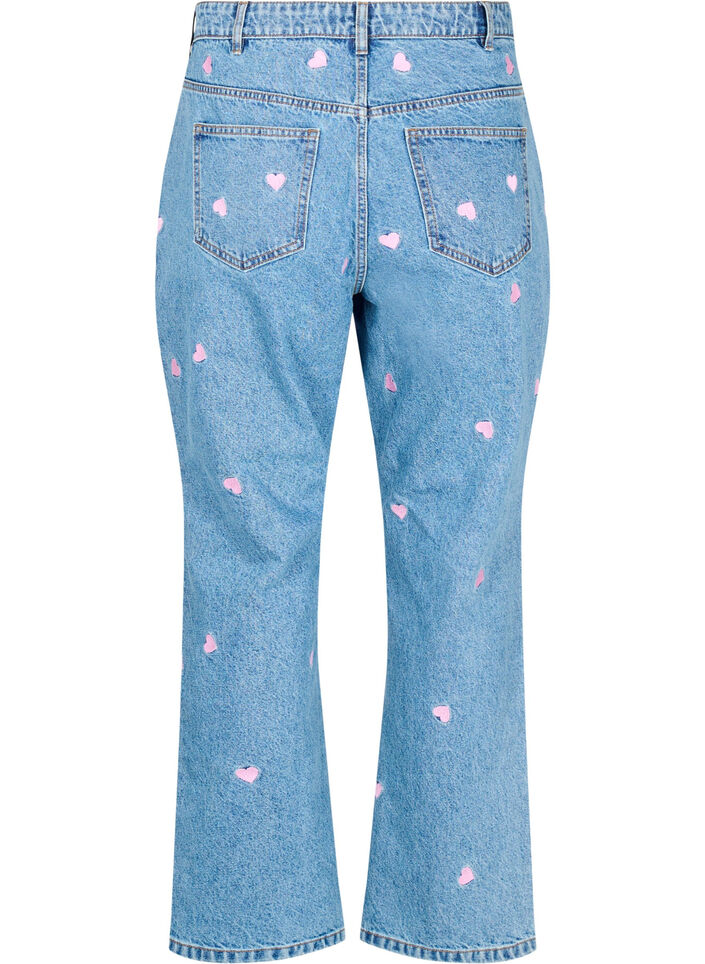 Gemma jeans med hög midja och läppar, Blå, Packshot image number 1