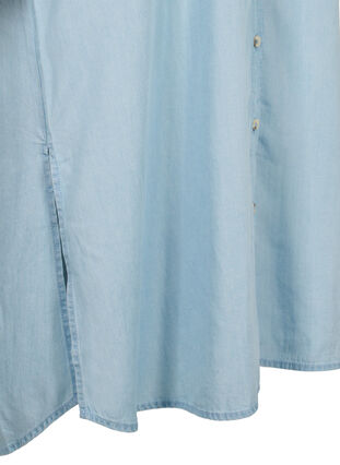 Kortärmad skjortklänning i lyocell (TENCEL™), Light blue denim, Packshot image number 3