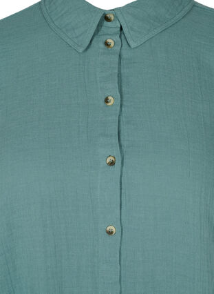Lång bomullsskjorta med klassisk krage, Sagebrush Green, Packshot image number 2