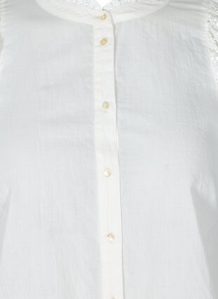 Bomullsskjorta med broderi anglaise, Bright White, Packshot image number 2