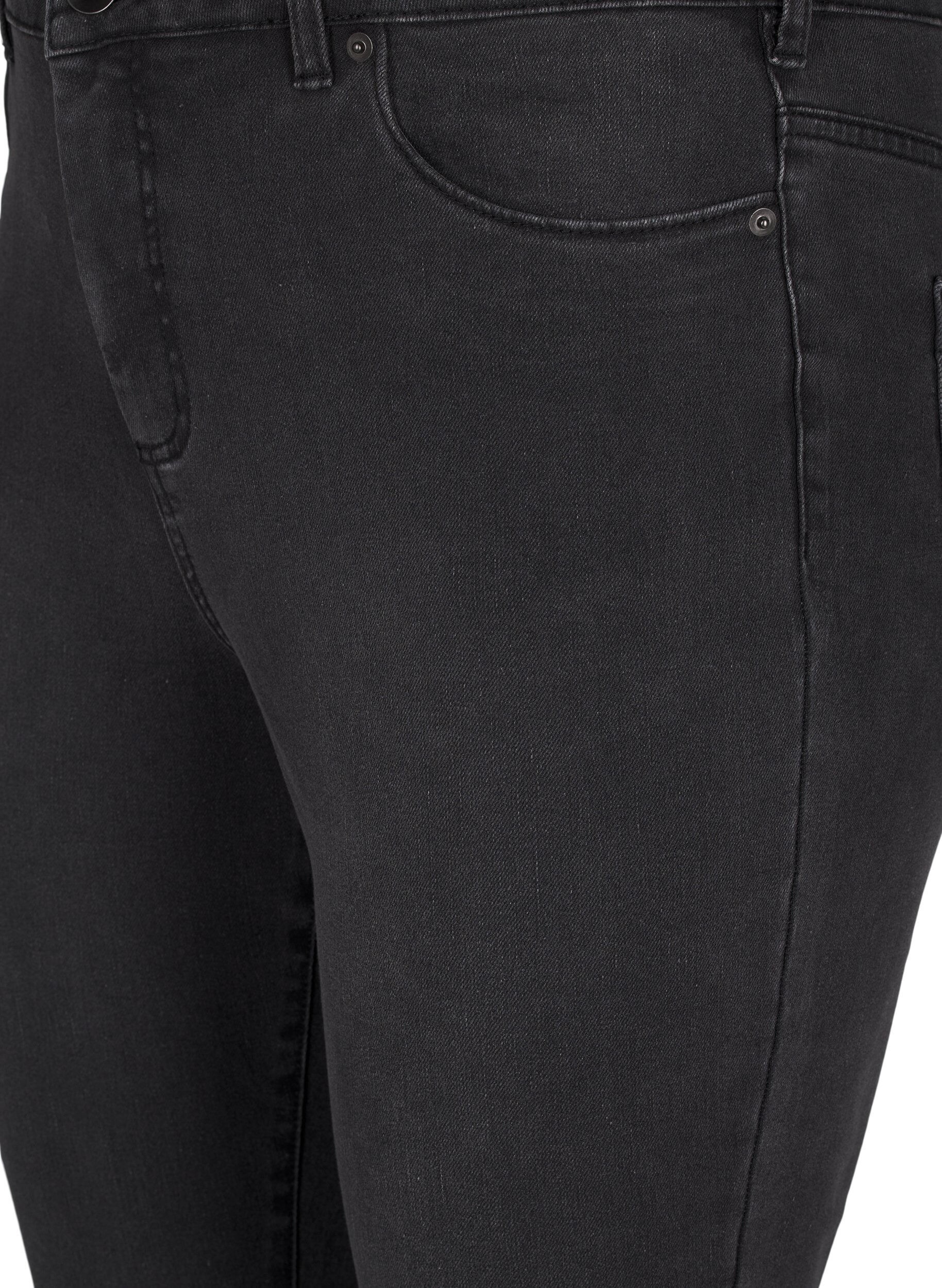 Zizzi Amy jeans med h&ouml;g midja och super slim fit, Gr&aring;, Packshot image number 2