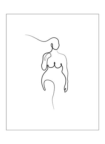 Poster med kvinnlig siluett, Poster 1 Woman Whi, Packshot image number 0