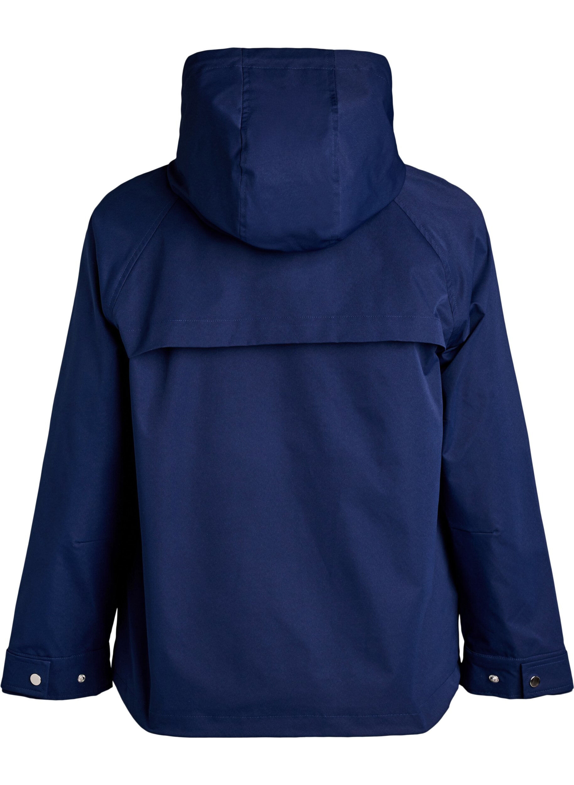 ZizziKort v&aring;rjacka med avtagbar huva, Bl&aring;, Packshot image number 1