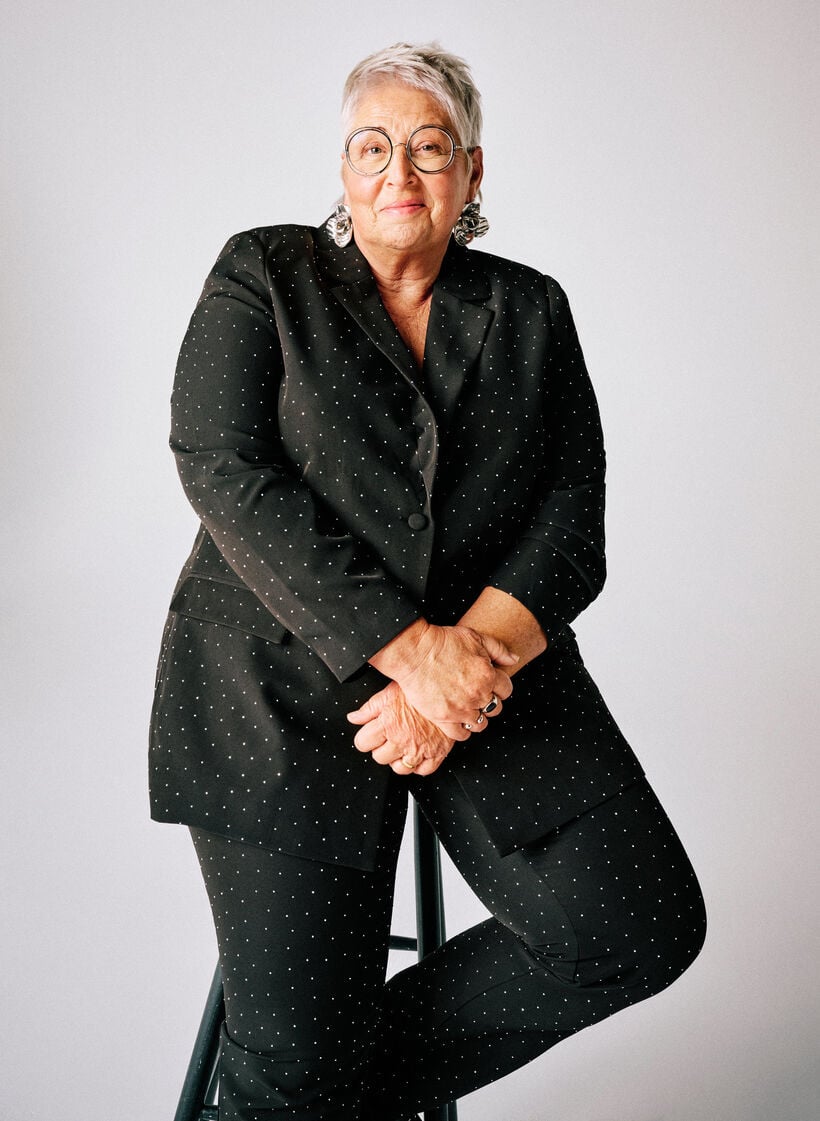 Blazer med strasstenar, Svart, Image image number 0