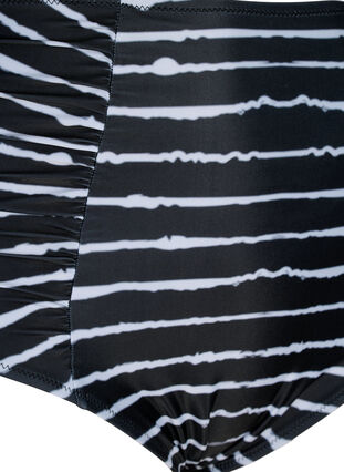 Randig bikiniunderdel med hög midja, Black White Stripe, Packshot image number 2