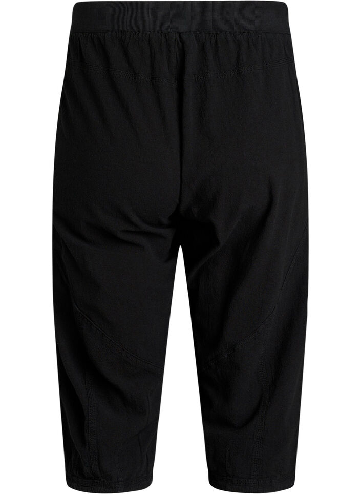 Capribyxor i bomull, Svart, Packshot image number 1