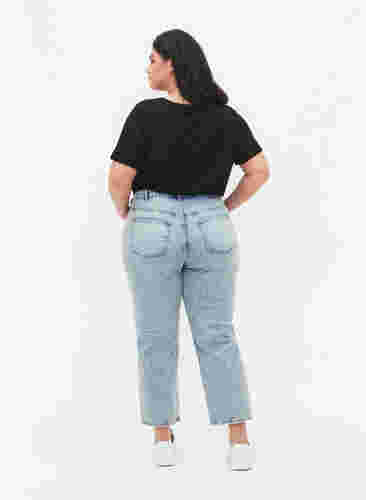 Ankellånga Vera jeans med nitar, Light blue denim, Model image number 1
