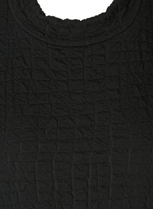 Kortärmad klänning med struktur och a-form, Black, Packshot image number 2