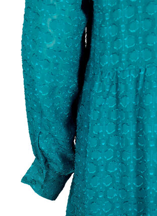 Jacquardklänning med volangkrage, Deep Lake, Packshot image number 3