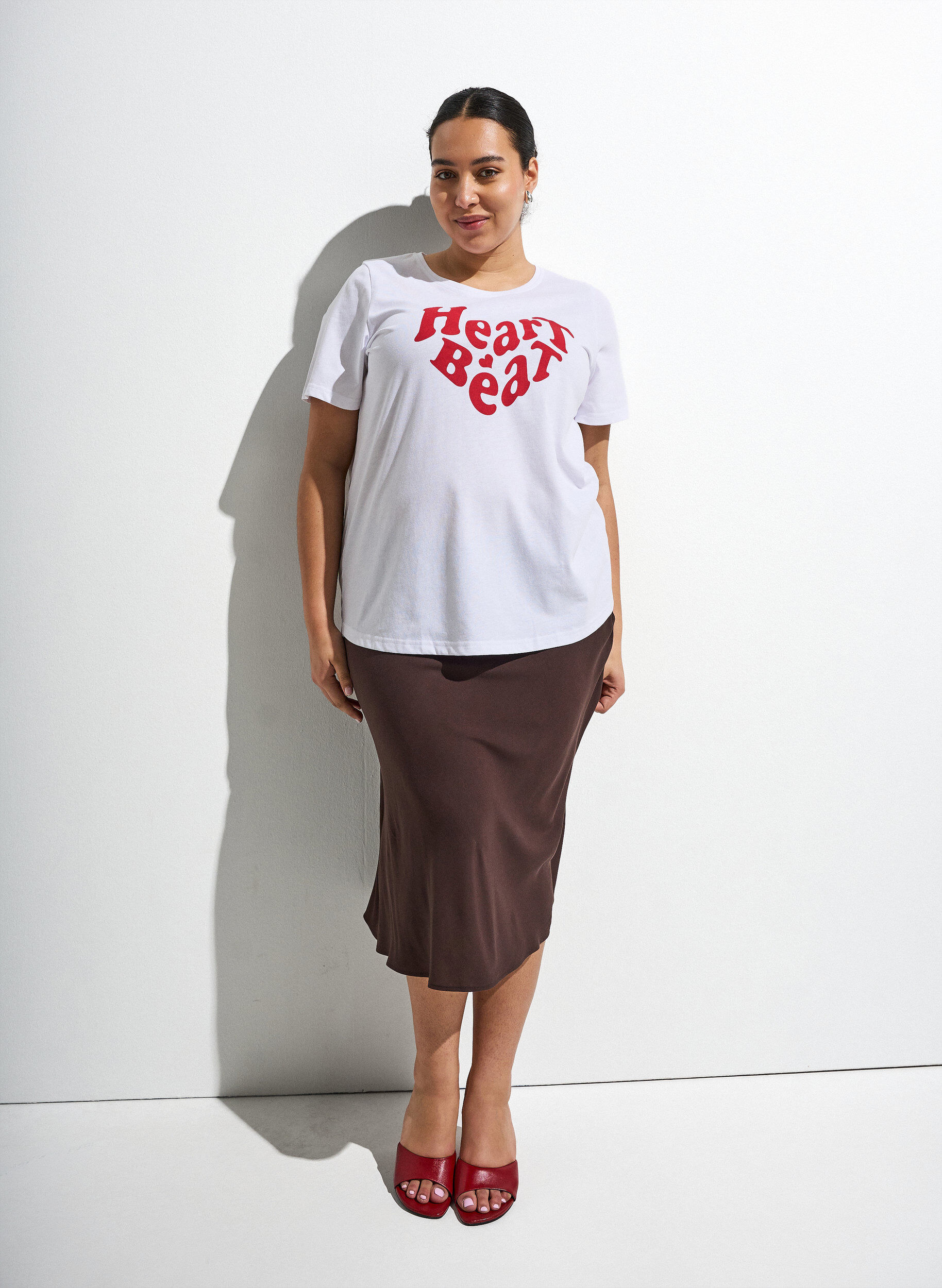 ZizziT-shirt med tryck, Vit, Image image number 0