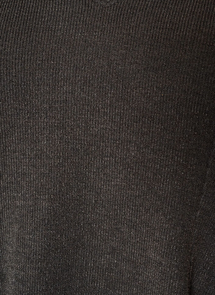 Blus i jersey med ribbad textur och a-linjeformad passform, Svart, Packshot image number 2