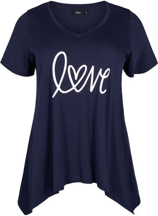 T-shirt i bomull med kort ärmar, Night Sky LOVE, Packshot image number 0