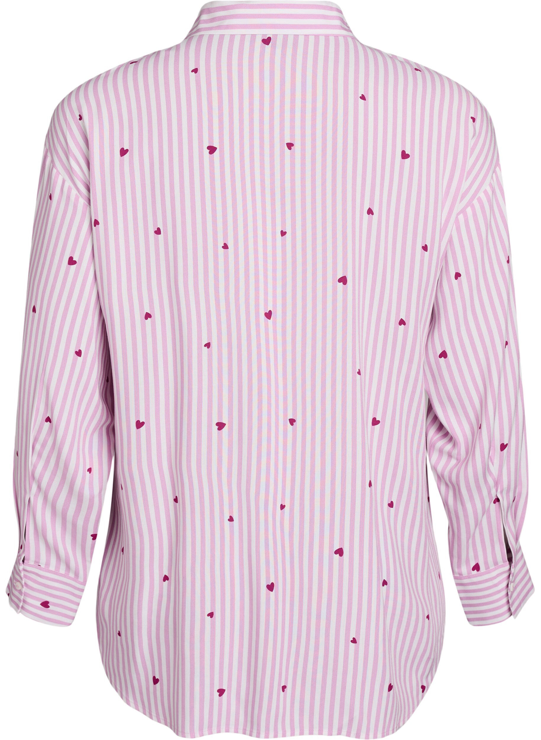ZizziNattlinne med r&auml;nder och hj&auml;rtan, Rosa, Packshot image number 1