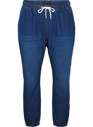 Joggingbyxor i denim med fickor, Bl&aring;