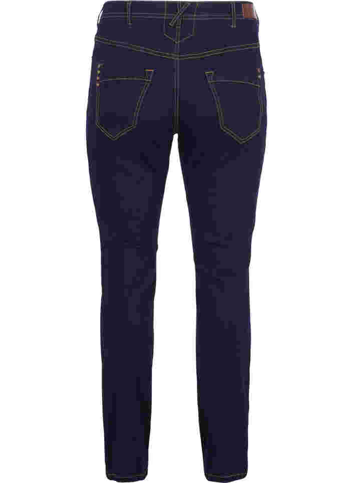 Slim fit Vilma jeans med hög midja, Dk blue rinse, Packshot image number 1