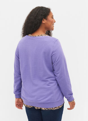 Sweatshirt i bomull med texttryck, Veronica, Model image number 0
