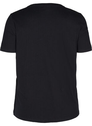 T-shirt i ekologisk bomull med nitar, Black, Packshot image number 1
