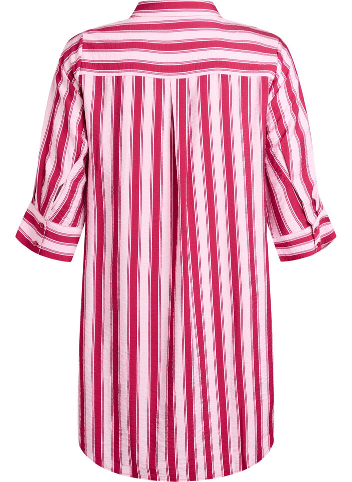 Kort kl&auml;nning med krage och br&ouml;stficka, Rosa, Packshot image number 1