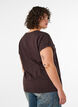 T-shirt med dekorativt tryck framtill, Brun, Model image number 2