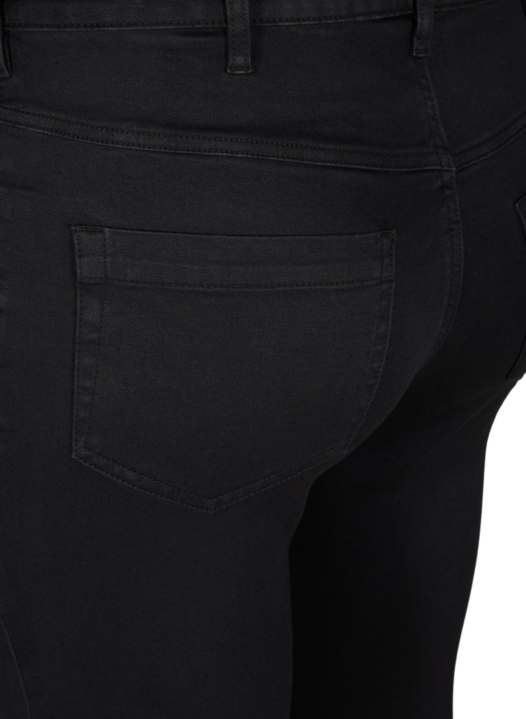 ZizziSuper slim Amy jeans med h&ouml;g midja, Black, Packshot image number 3