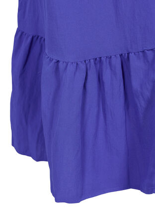 Kortärmad viskosklänning med v-ringning, Dazzling Blue, Packshot image number 3