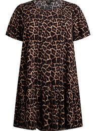 FLASH – Klänning i viskos med skärning, Brun