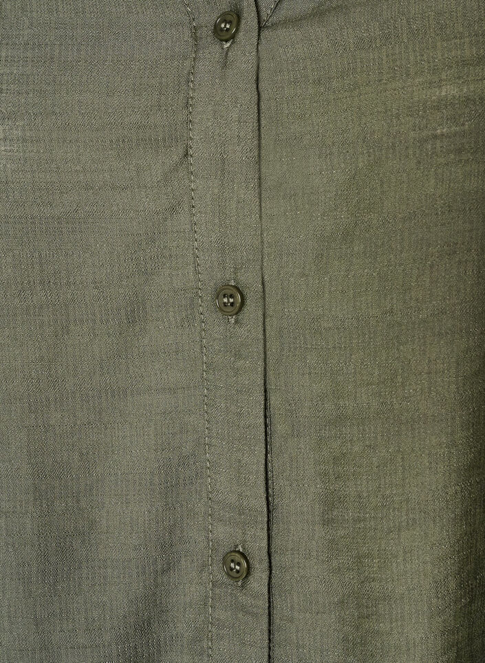 Skjorta i viskos med broderade &auml;rmar, Gr&ouml;n, Packshot image number 2