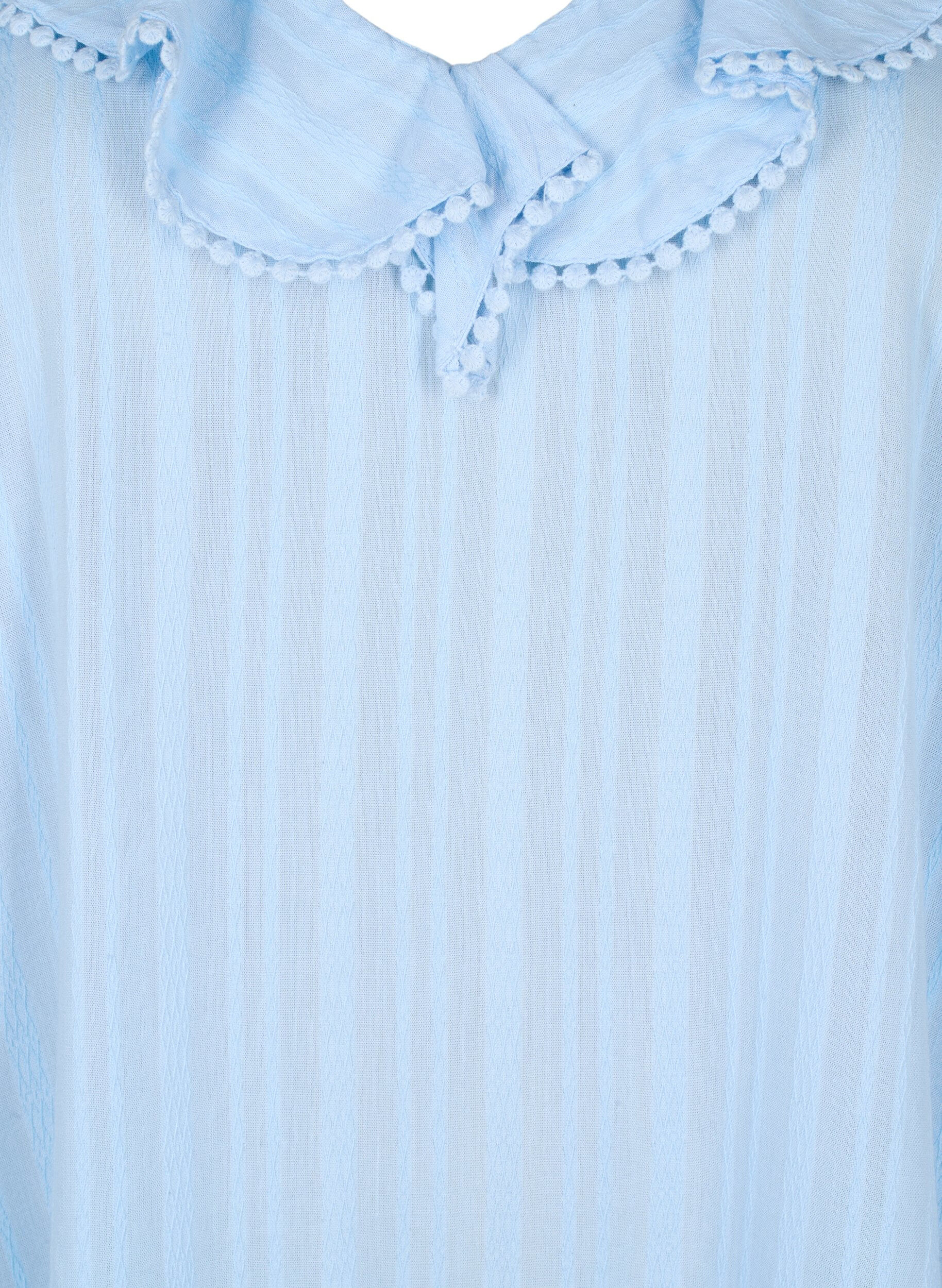 Zizzi Kl&auml;nning i bomulls- och viskosblandning med 3/4 &auml;rmar, Chambray Blue, Packshot image number 2