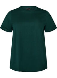 Enkel t-shirt i bomull med rund halsringning, Gr&ouml;n