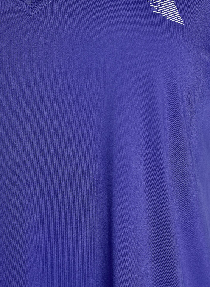 Tr&auml;nings t-shirt med v-ringning och l&ouml;s passform, Lila, Packshot image number 2