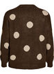 Stickad blus med prickigt m&ouml;nster, Brun, Packshot image number 1