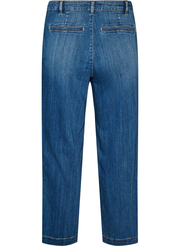 Wide fit Myra-jeans med h&ouml;g midja, Bl&aring;, Packshot image number 1