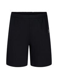 Shorts i sweatshirtmaterial med texttryck, Black