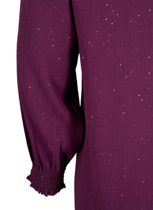 FLASH – Långärmad klänning med glitter, Purple w. Silver, Packshot image number 3