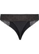 G-string i mikrofiber med spets, Black, Packshot image number 1