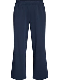 Sweatpants med h&ouml;g midja och vida ben, Bl&aring;
