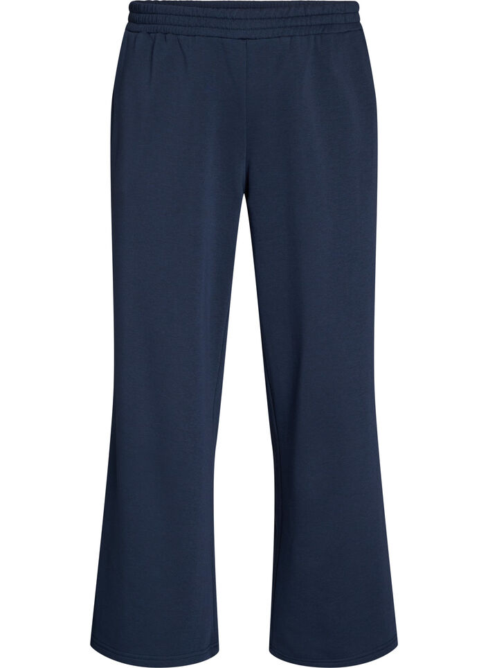 Sweatpants med h&ouml;g midja och vida ben, Bl&aring;, Packshot image number 0