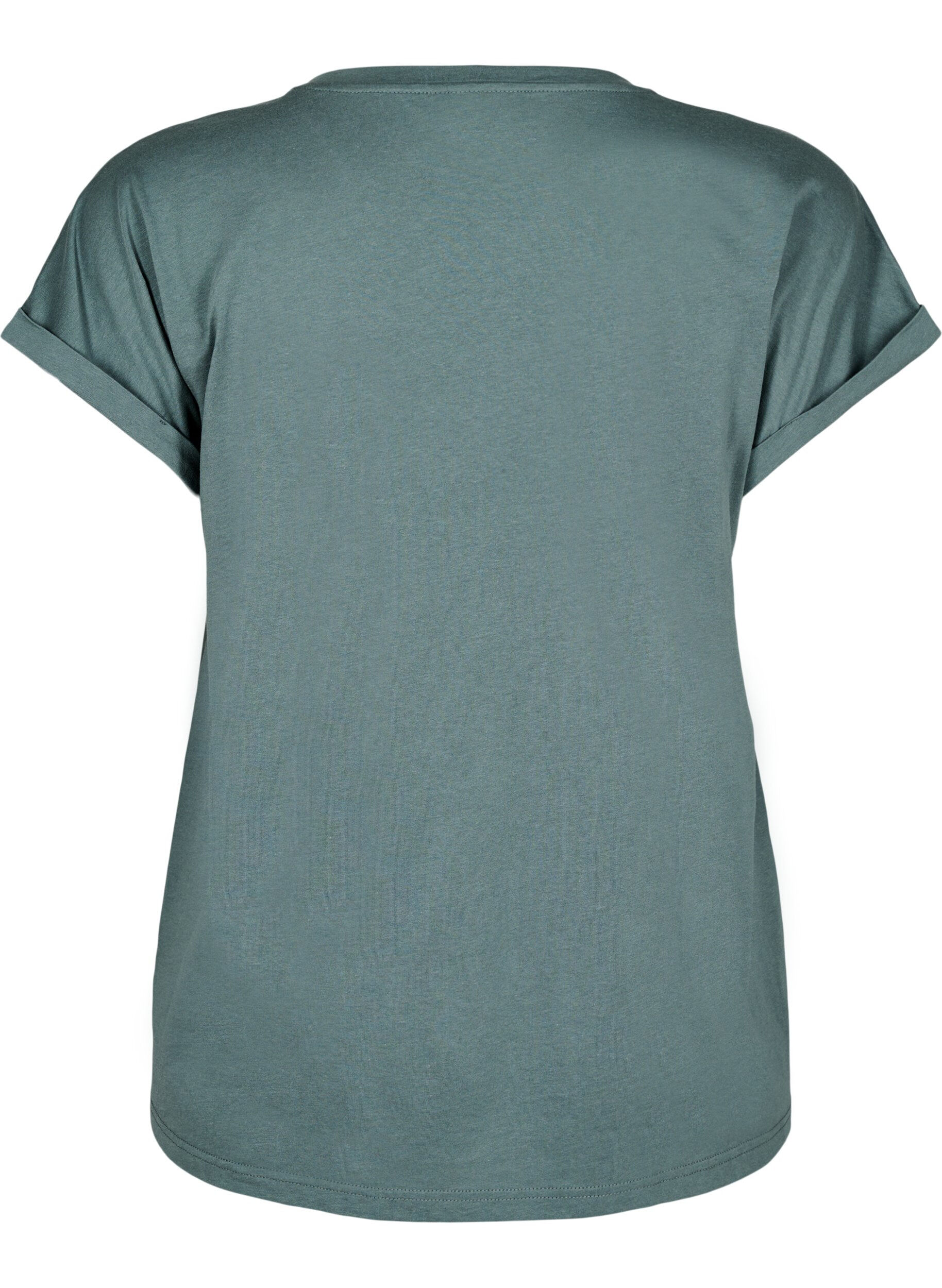 ZizziKort&auml;rmad t-shirt i bomullsblandning, Gr&ouml;n, Packshot image number 1