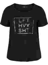  T-shirt till träning med print, Black w. LFT