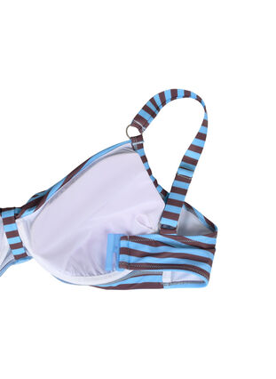 Bikinibehå med bygel och tryck, BlueBrown Stripe AOP, Packshot image number 3