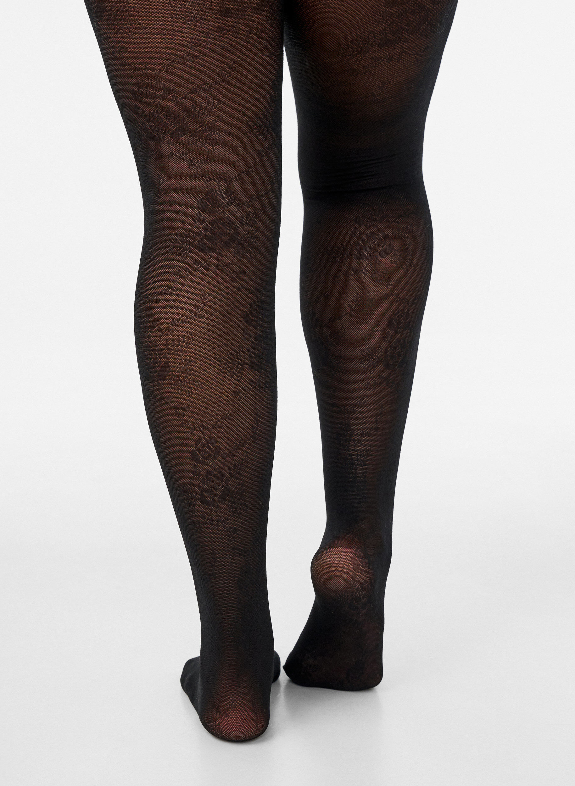 ZizziStrumpbyxor i 50 denier med blomm&ouml;nster, Svart, Model image number 3