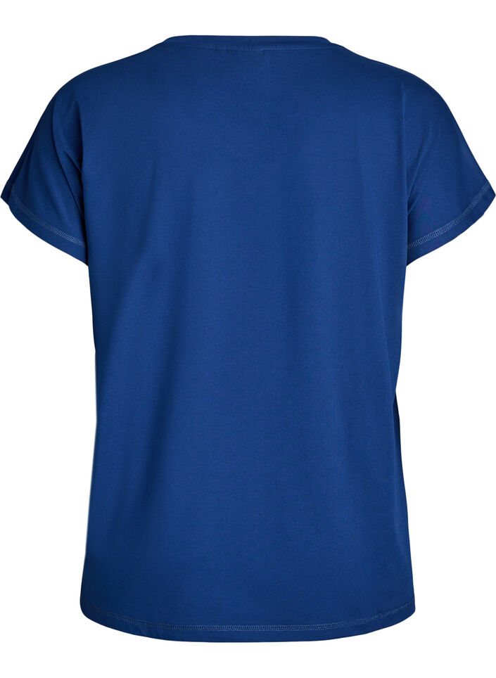 Tr&auml;nings t-shirt med v-ringning och l&ouml;s passform, Bl&aring;, Packshot image number 1