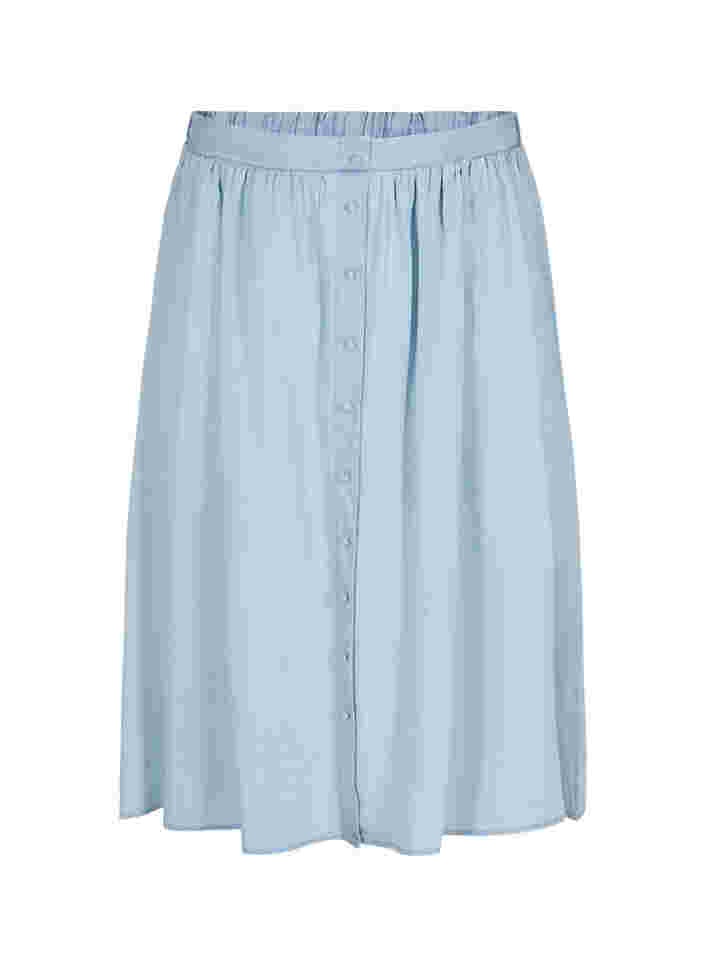 Lös kjol med knappar, Light blue denim, Packshot image number 0