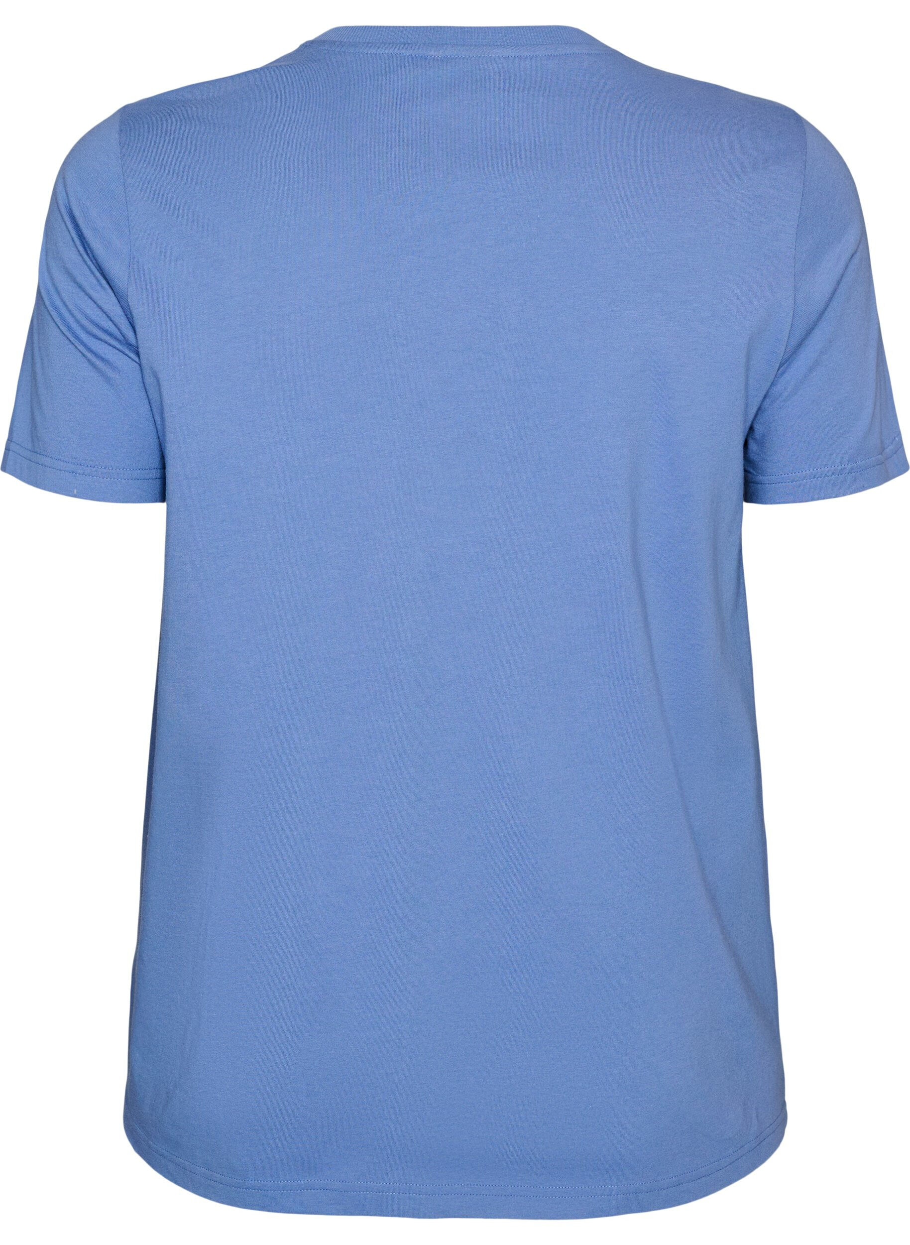 ZizziT-shirt i ekologisk bomull med tryck framtill, Bl&aring;, Packshot image number 1