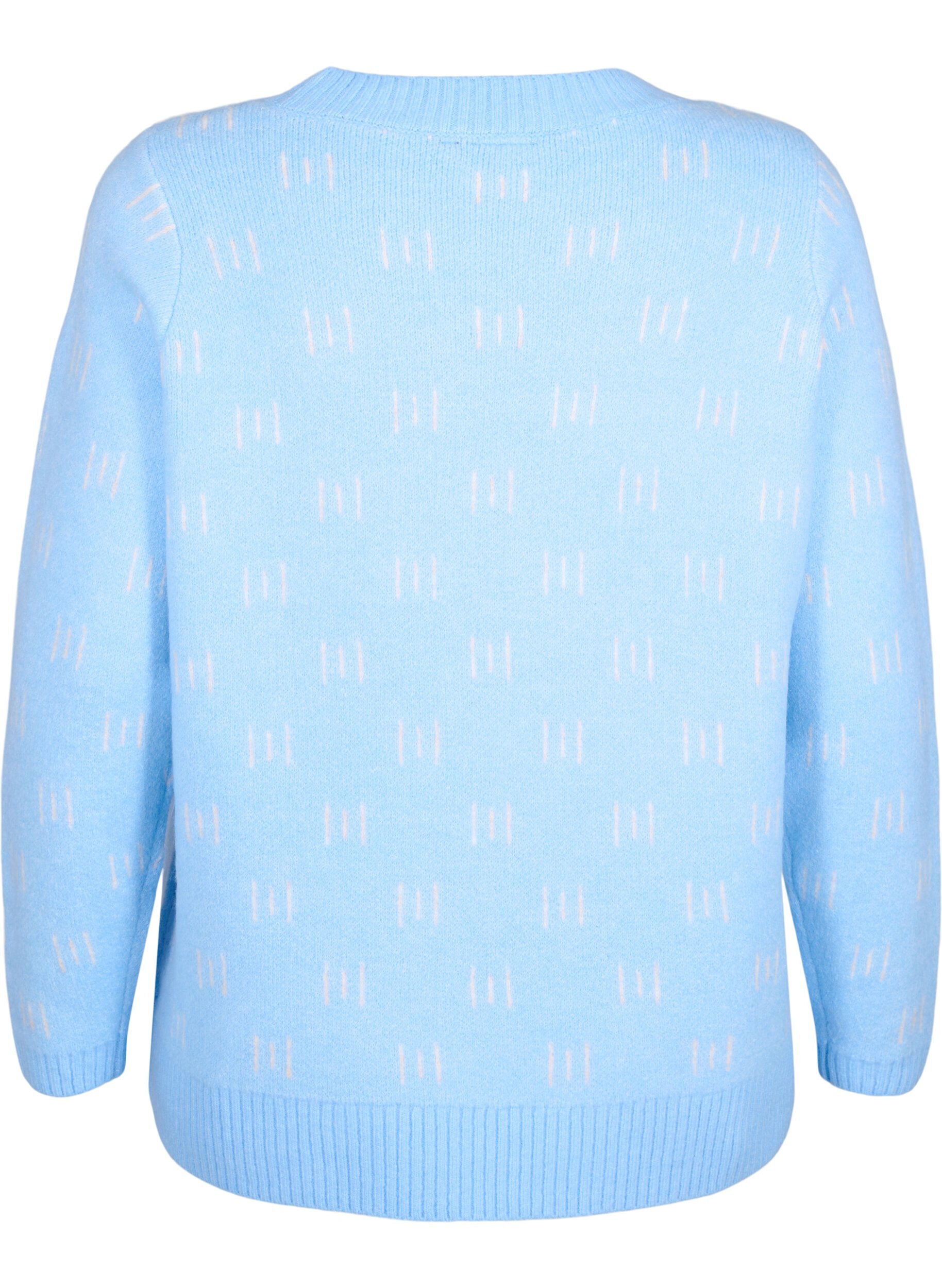 Zizzi M&ouml;nstrad pullover, Blue Bell/Birch, Packshot image number 1