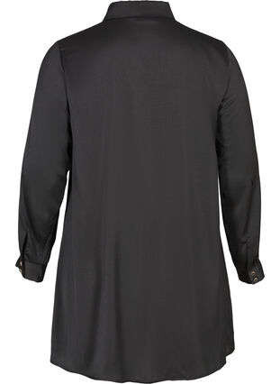 Tunika med knappar och feminina detaljer, Black, Packshot image number 1